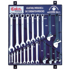Genius HS-44AWS SAE Adjustable Wrench Display (44 pieces)