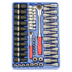 GENIUS Swivel Socket and Bit Set for 1/4" and 1/2" DR. 6 Pt Sockets (57 Pieces)