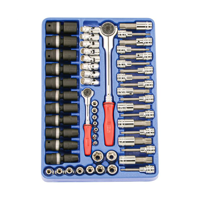 GENIUS Swivel Socket and Bit Set for 1/4" and 1/2" DR. 6 Pt Sockets (57 Pieces)