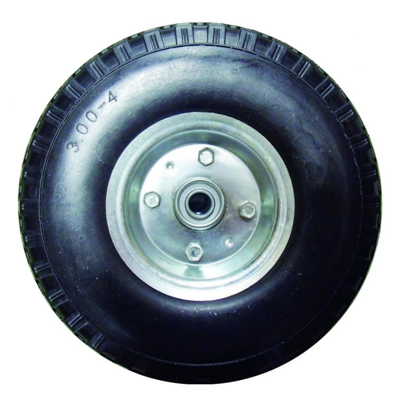 Rodac ZU51C-19 black puncture proof hand truck wheel 10" axle 5/8"